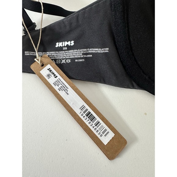 New Skims Fits Everybody Bra Size 30 B Onyx Black‎ Intimates - Picture 5 of 6